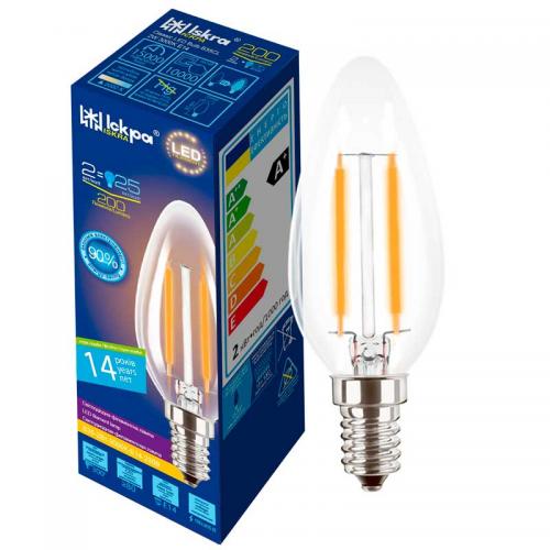 Лампа led filament B35 CL 2W E14 Iskra