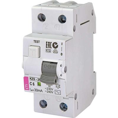 Автомат диференційний (ПЗВ) KZS-2M C 6/0.03 тип AC 10kA